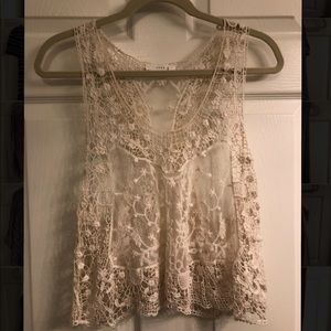 LUSH white lace tank